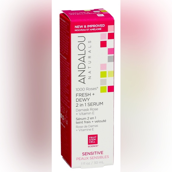 Andalou Naturals 1000 Roses Fresh + Dewy 2 in 1 Serum 1 Floz New - Picture 1 of 3